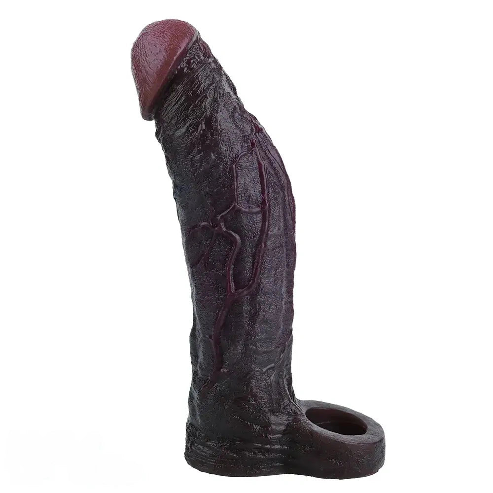 7.91in Vibrating Dildo Sleeve Washable Soft Touch Dildo Cover Penis Ring