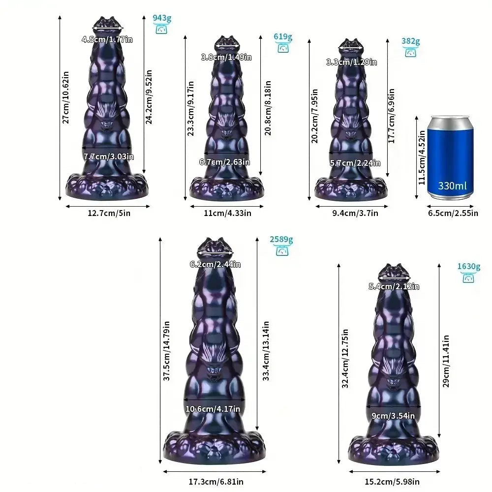 7.95in 9.17in 10.62in 12.75in 14.79in Monster Huge Silicone Ass Stuffed Dildo