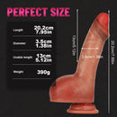 7.95in 9.84in Realistic Feeling Flesh Uncut Dildo With Foreskin