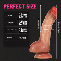 7.95in 9.84in Realistic Feeling Flesh Uncut Dildo With Foreskin