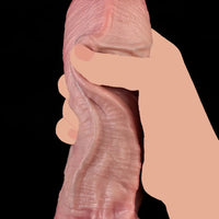 7.95in Double-layer Liquid Silicone Skin-like Soft Dildo Orgasm Stick