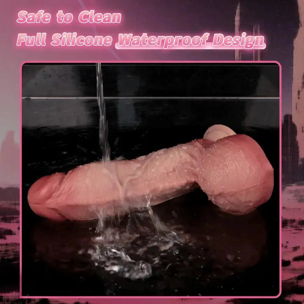 7.95in Double-layer Liquid Silicone Skin-like Soft Dildo Orgasm Stick