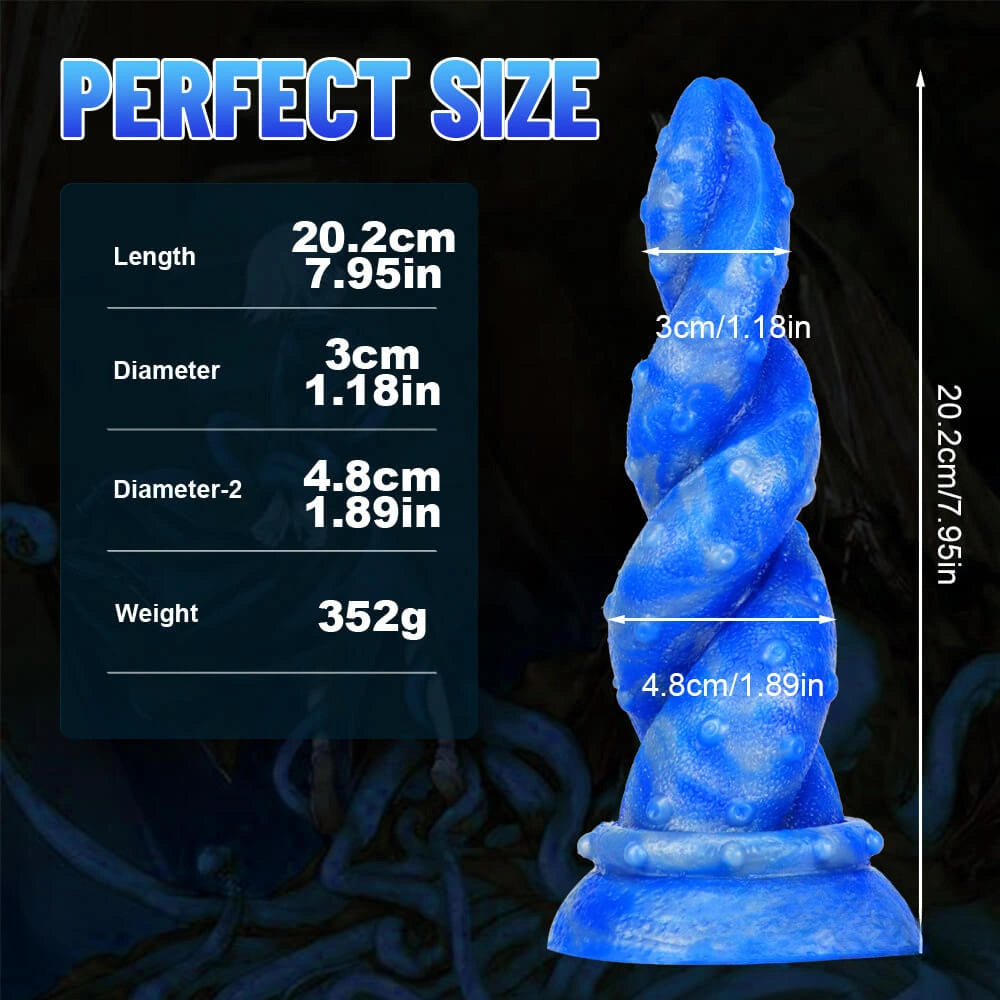 7.95in Fire Design Dildo Butt Plug For Adults Masturbation Sex Toy