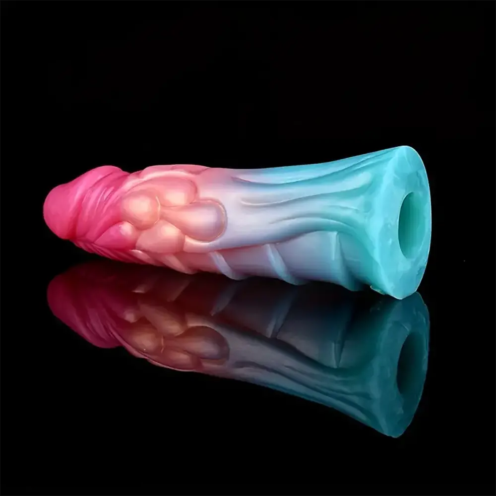 7.99in Anatomy Soft Silicone Reusable Spiked Cock Sleeve Male Dildo