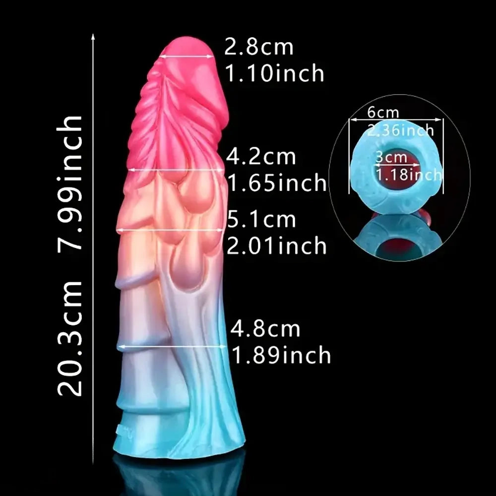 7.99in Anatomy Soft Silicone Reusable Spiked Cock Sleeve Male Dildo
