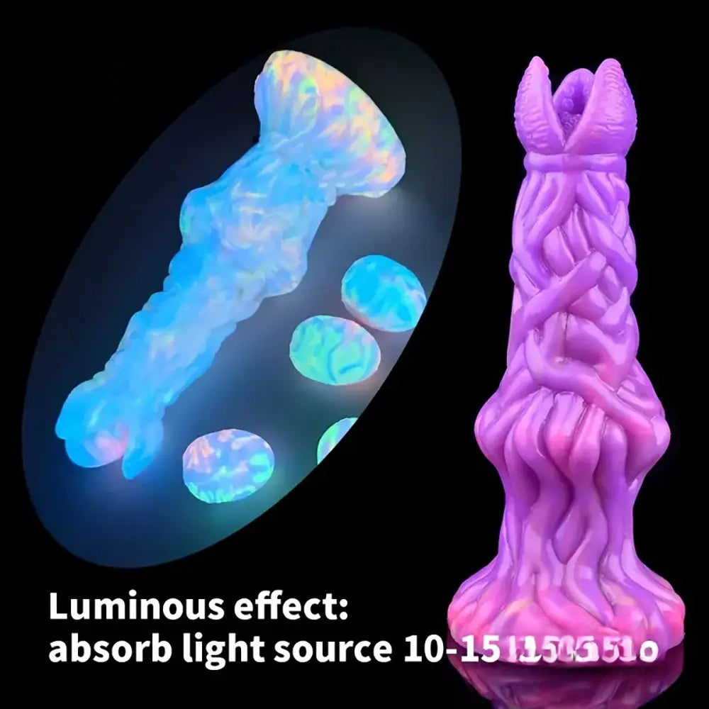 7.99in Luminous Ovipositor Silicone Dildo For Anal Vaginal Stimulation