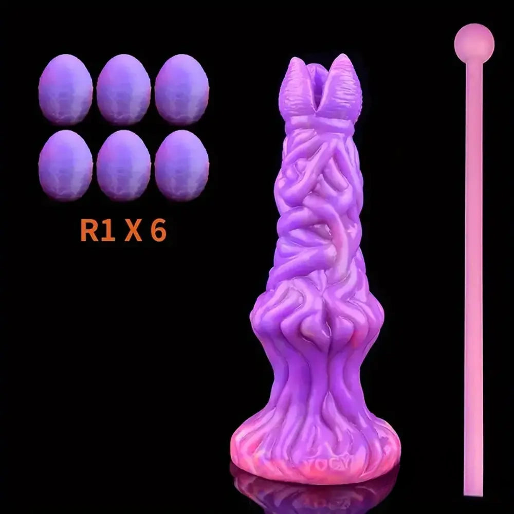 7.99in Luminous Ovipositor Silicone Dildo For Anal Vaginal Stimulation