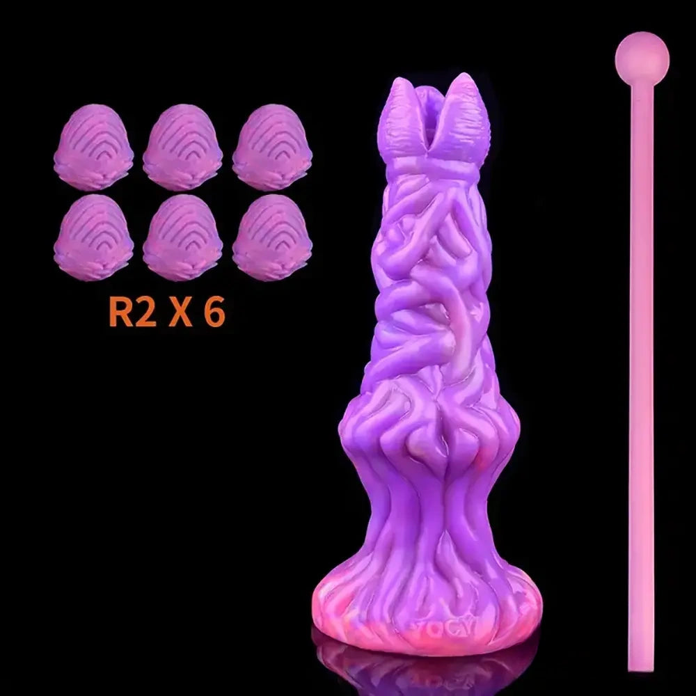 7.99in Luminous Ovipositor Silicone Dildo For Anal Vaginal Stimulation
