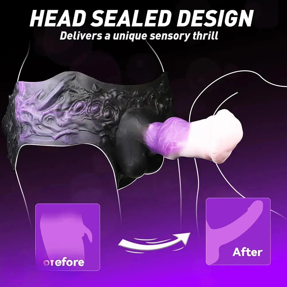 7.99in Silicone Strap on Wearable Hollow Dildo Panty Fantasy Soft Cock Toy