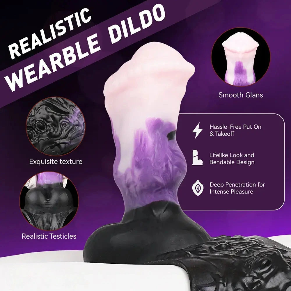 7.99in Silicone Strap on Wearable Hollow Dildo Panty Fantasy Soft Cock Toy