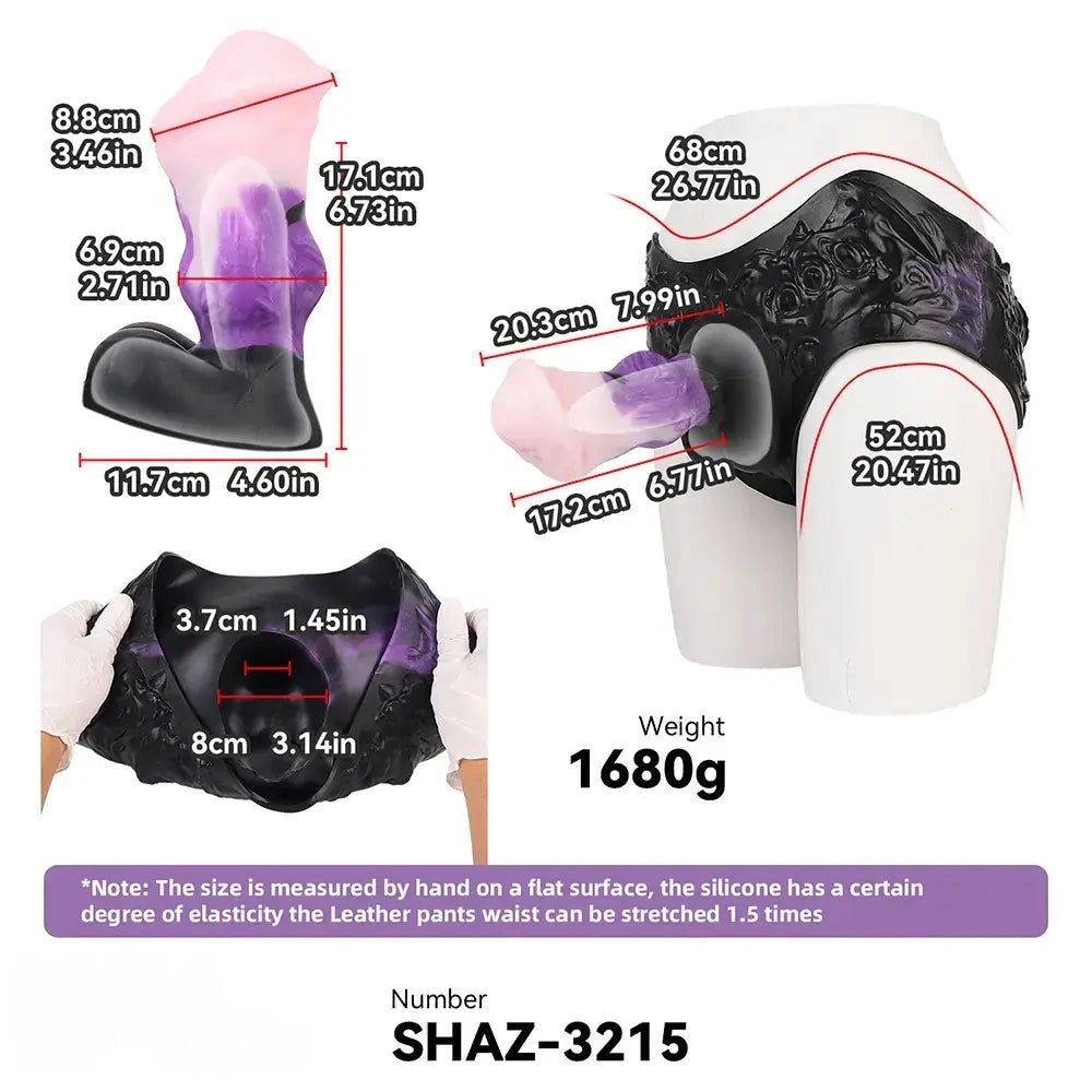 7.99in Silicone Strap on Wearable Hollow Dildo Panty Fantasy Soft Cock Toy