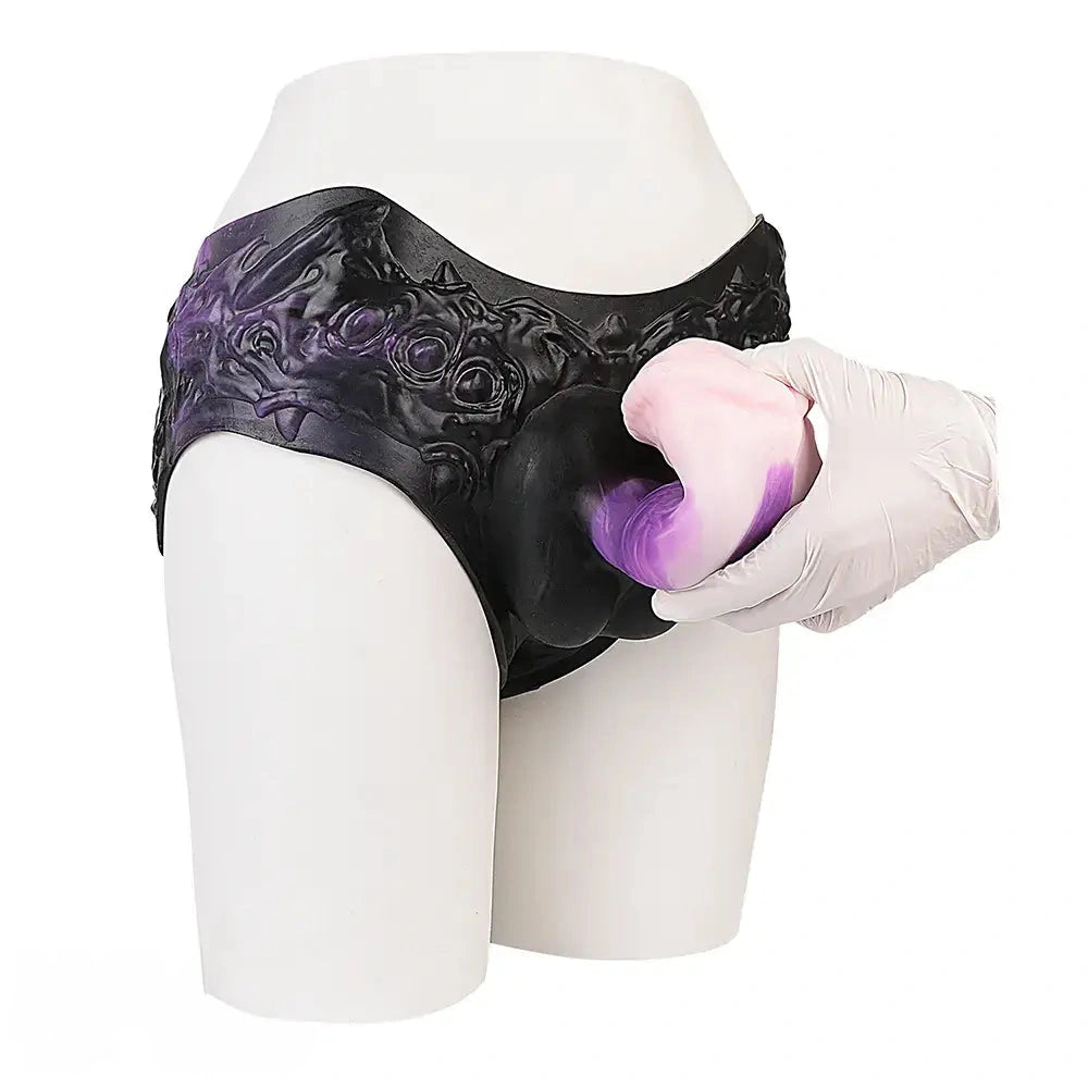 7.99in Silicone Strap on Wearable Hollow Dildo Panty Fantasy Soft Cock Toy