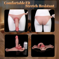 7.99in Wearable Silicone Lifelike Dildo Pants Real Skin Hollow Cock Sleeve