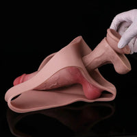7.99in Wearable Silicone Lifelike Dildo Pants Real Skin Hollow Cock Sleeve