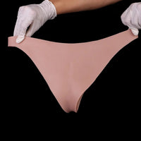 7.99in Wearable Silicone Lifelike Dildo Pants Real Skin Hollow Cock Sleeve