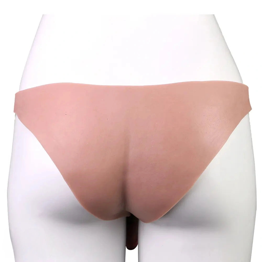 7.99in Wearable Silicone Lifelike Dildo Pants Real Skin Hollow Cock Sleeve