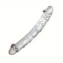 7.9in Clear Glass Double-Headed Penetration Dildo For G-spot Simulation