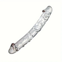 7.9in Clear Glass Double-Headed Penetration Dildo For G-spot Simulation