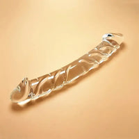 7.9in Clear Glass Double-Headed Penetration Dildo For G-spot Simulation
