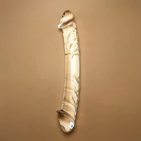 7.9in Clear Glass Double-Headed Penetration Dildo For G-spot Simulation