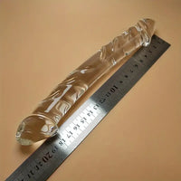 7.9in Clear Glass Double-Headed Penetration Dildo For G-spot Simulation