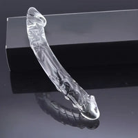 7.9in Clear Glass Double-Headed Penetration Dildo For G-spot Simulation