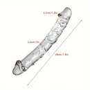 7.9in Clear Glass Double-Headed Penetration Dildo For G-spot Simulation
