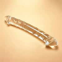 7.9in Clear Glass Double-Headed Penetration Dildo For G-spot Simulation