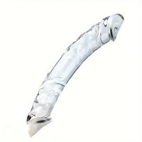 7.9in Clear Glass Double-Headed Penetration Dildo For G-spot Simulation