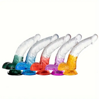 7.9in Curved Clear Lifelike G Spot Dildo For Couple Self-Pleasure Sex Toy