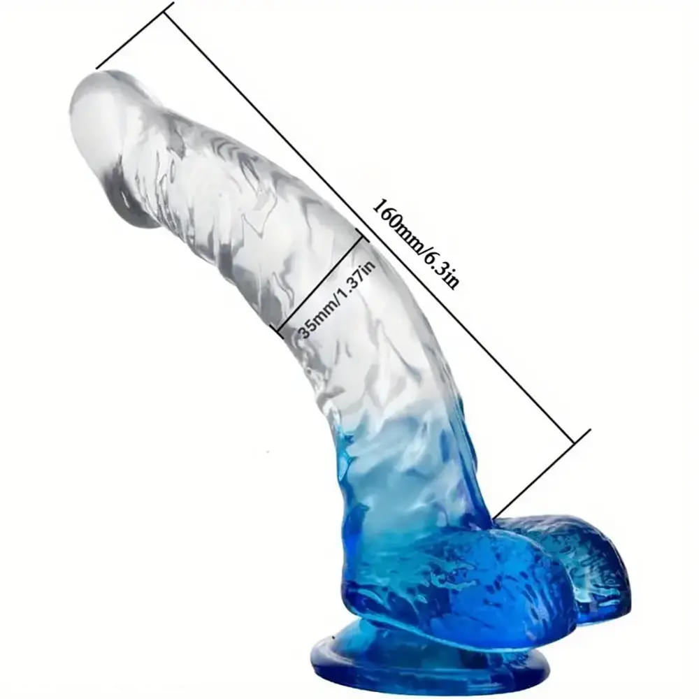7.9in Curved Clear Lifelike G Spot Dildo For Couple Self-Pleasure Sex Toy