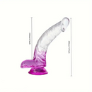 7.9in Curved Clear Lifelike G Spot Dildo For Couple Self-Pleasure Sex Toy