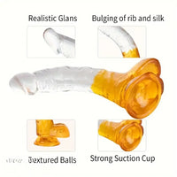 7.9in Curved Clear Lifelike G Spot Dildo For Couple Self-Pleasure Sex Toy