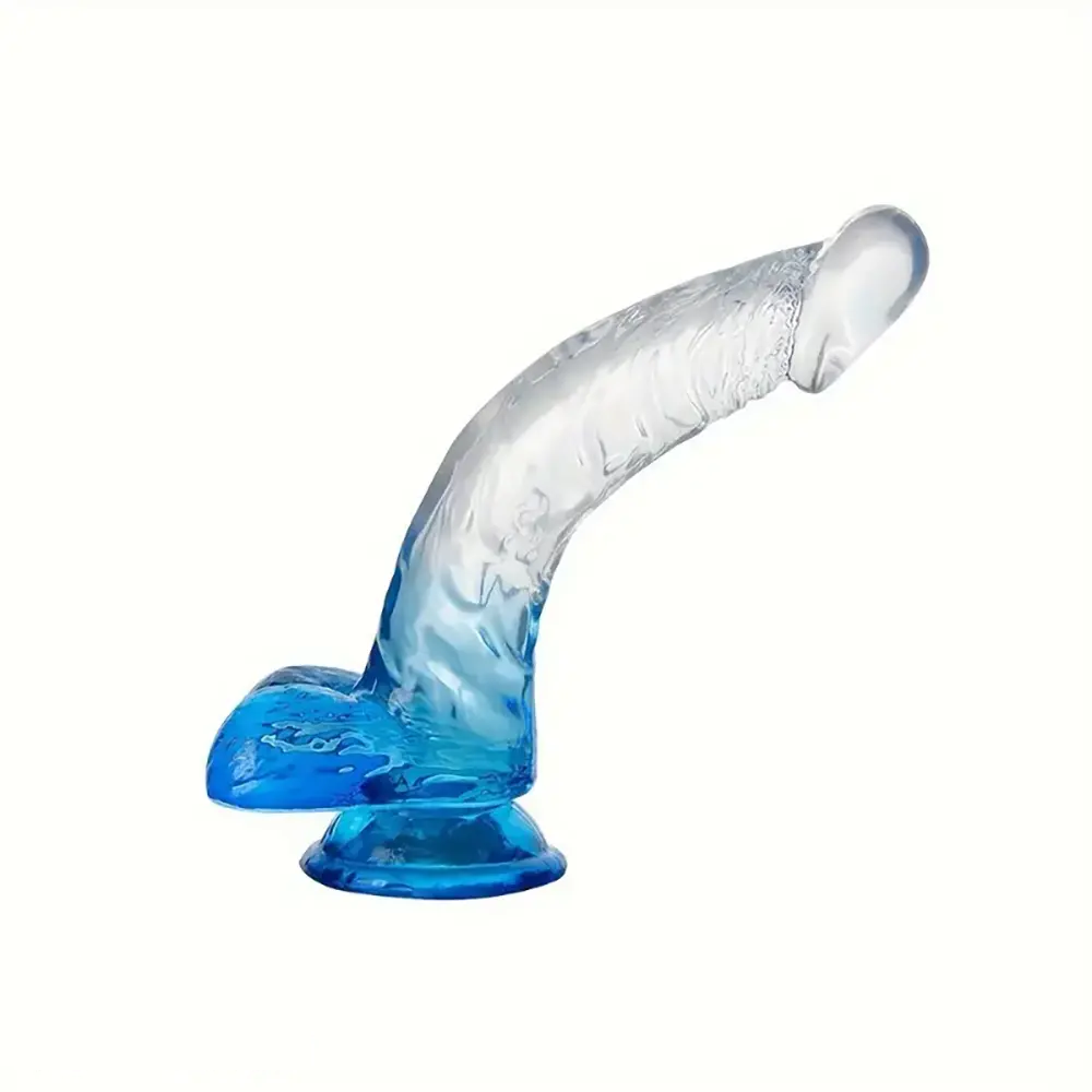 7.9in Curved Clear Lifelike G Spot Dildo For Couple Self-Pleasure Sex Toy