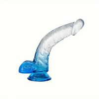 7.9in Curved Clear Lifelike G Spot Dildo For Couple Self-Pleasure Sex Toy
