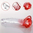 7.9in Curved Clear Lifelike G Spot Dildo For Couple Self-Pleasure Sex Toy