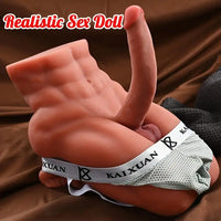7.9in Premium Silicone Soft Dildo With 14.6lb Muscle Sex Doll Torso