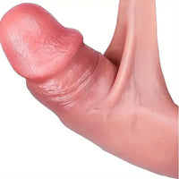 7.9in Real Looking Uncut Silicone Flexible Dildo With Sliding Foreskin