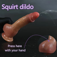 7.9in Realistic Squirting Silicone Soft Dildo For Women With Strong Suction Cup