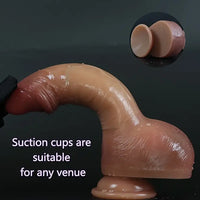 7.9in Realistic Squirting Silicone Soft Dildo For Women With Strong Suction Cup