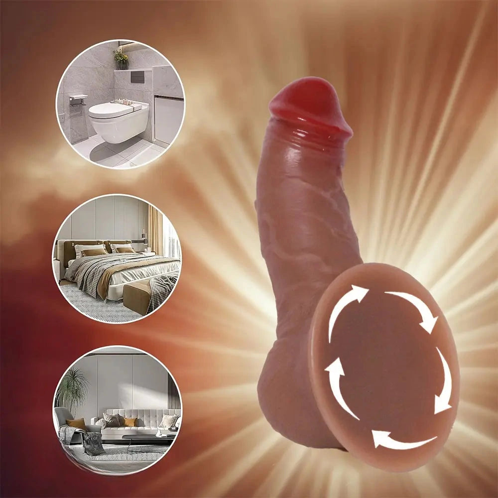 7.9in Silicone Lifelike Curved Dildo For Vaginal Clitoral Stimulation Cock Toy