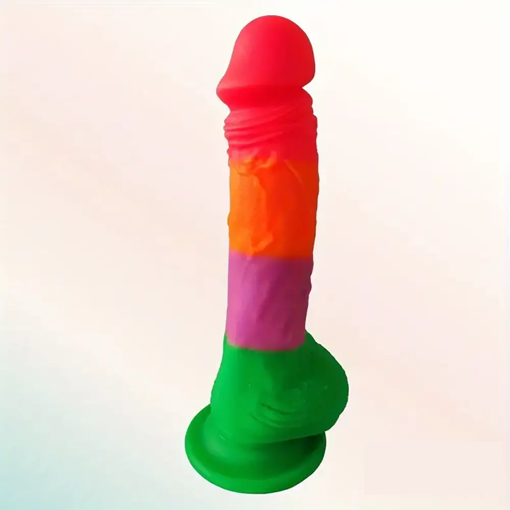 7.9in Silicone Rainbow Soft Dildo For Women Men Couple G-spot Vagina