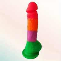 7.9in Silicone Rainbow Soft Dildo For Women Men Couple G-spot Vagina