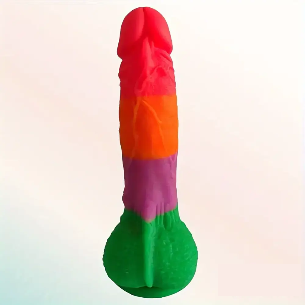 7.9in Silicone Rainbow Soft Dildo For Women Men Couple G-spot Vagina