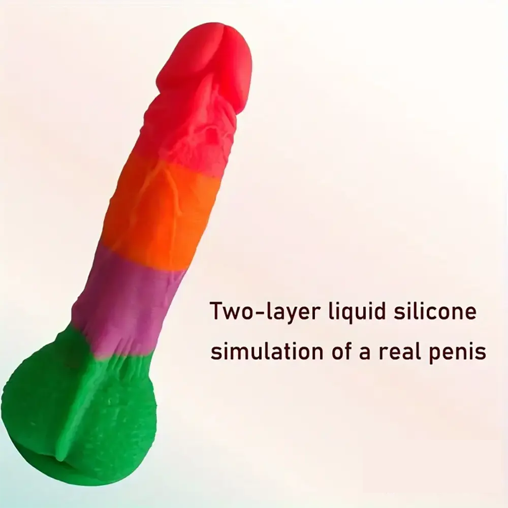 7.9in Silicone Rainbow Soft Dildo For Women Men Couple G-spot Vagina