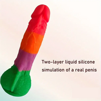 7.9in Silicone Rainbow Soft Dildo For Women Men Couple G-spot Vagina