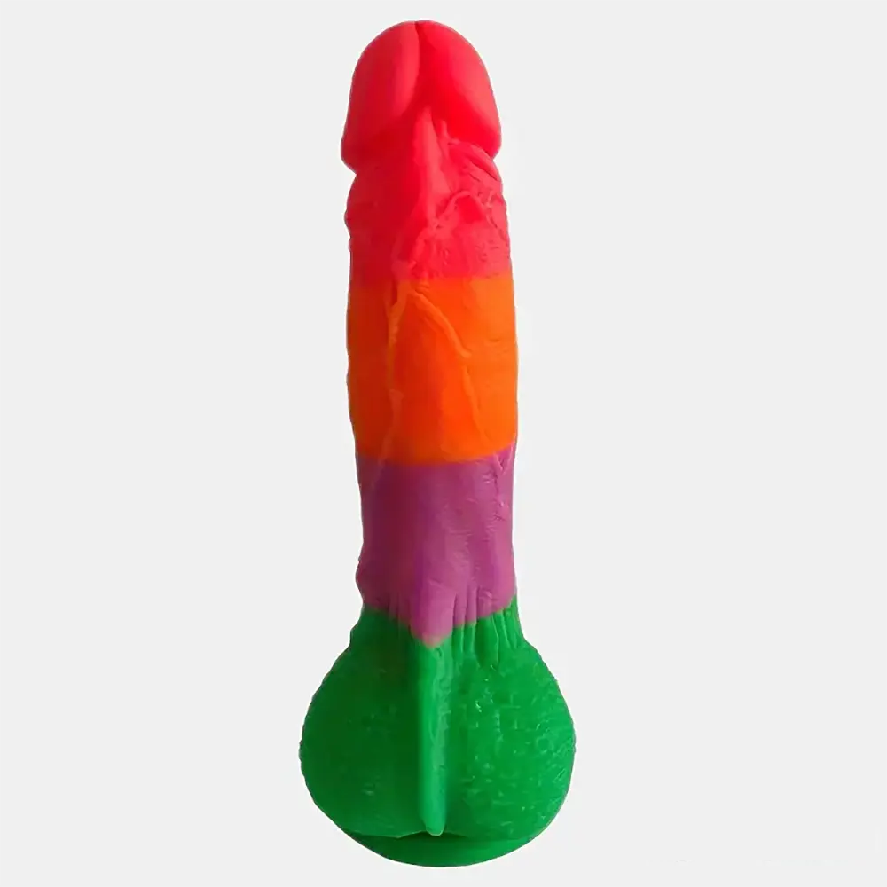 7.9in Silicone Rainbow Soft Dildo For Women Men Couple G-spot Vagina