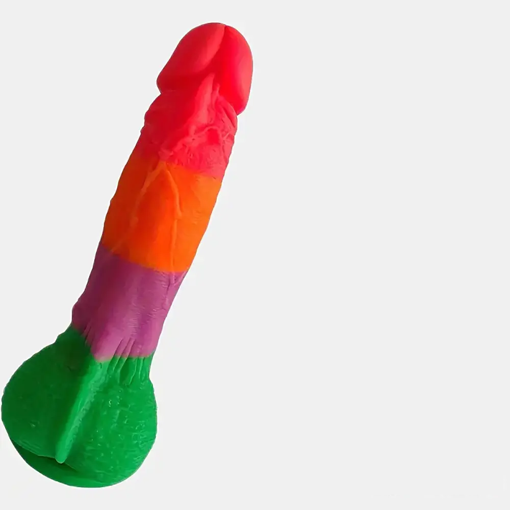 7.9in Silicone Rainbow Soft Dildo For Women Men Couple G-spot Vagina