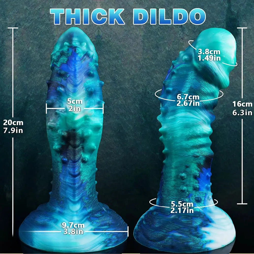 7.9in Spiked Monster Silicone Soft Dildo Pleasure Toy For Men Women