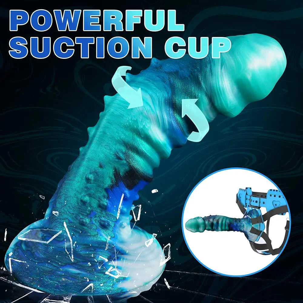 7.9in Spiked Monster Silicone Soft Dildo Pleasure Toy For Men Women